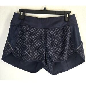 Athleta Womens S Track This Run Shorts size Small Blue Navy‎ Reflective
